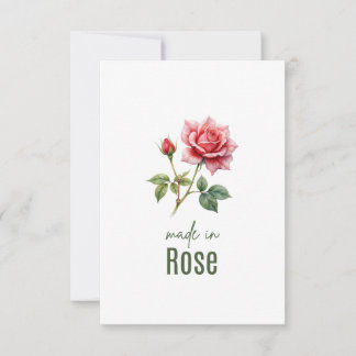 Tarjeta De Agradecimiento June Rose Birth Flower Flat Thank You Card