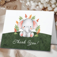 Jungle Elephant Baby Shower Gracias
