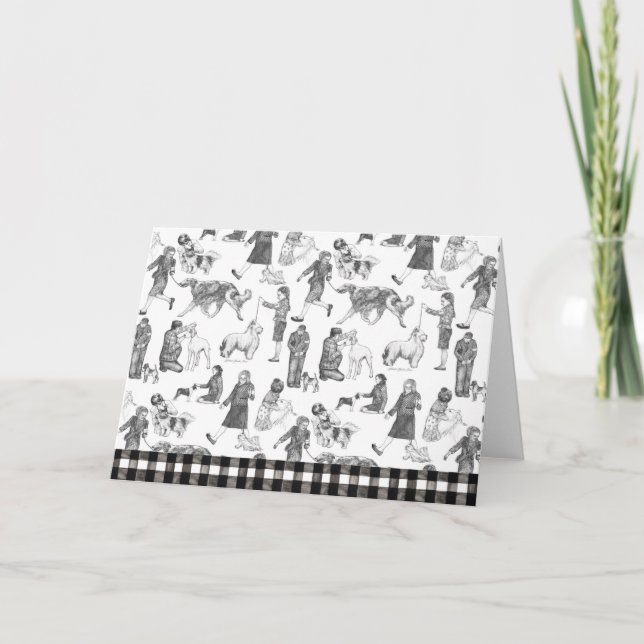 Tarjeta De Agradecimiento JUNIOR Handlers Dog Show Black Toile (Anverso)