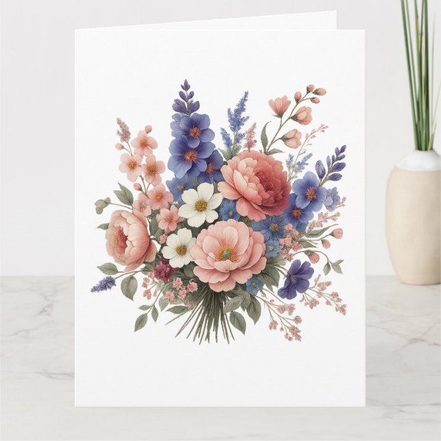 Tarjeta De Agradecimiento Just a Little Note Elegant Floral Greeting Card (Anverso)