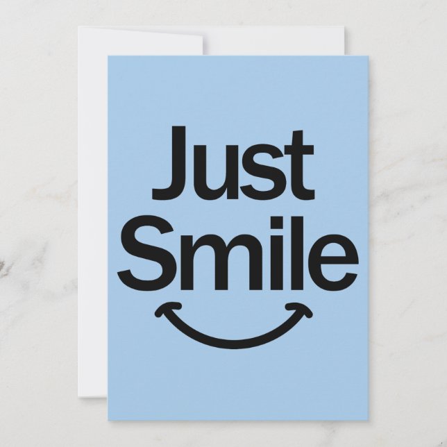 Tarjeta De Agradecimiento Just Smile (Anverso)