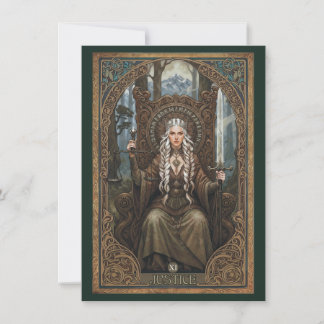 Tarjeta De Agradecimiento Justice Tarot Art Flat Thank You Card