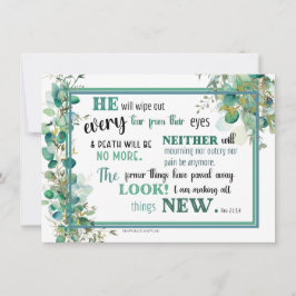 Tarjeta De Agradecimiento JW Sympathy Card - Revelation 21:3,4