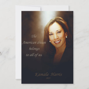 Tarjeta De Agradecimiento Kamala Harris. El sueño americano pertenece a todo