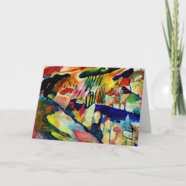 Tarjeta De Agradecimiento Kandinsky - Paisaje con lluvia (Anverso)