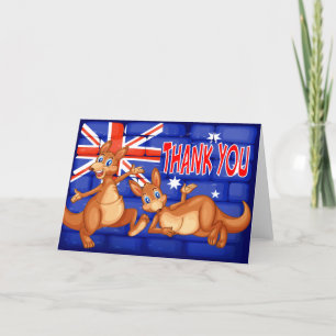 Tarjeta De Agradecimiento Kangaroos con tema australiano