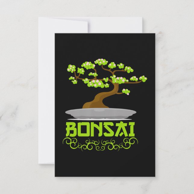 Tarjeta De Agradecimiento Kanji japonés árbol bonsai (Anverso)