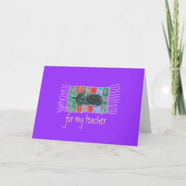 Tarjeta De Agradecimiento Karate Kat Graphics "para mi profesor" (Anverso)