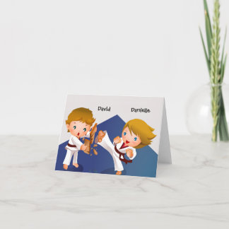 Tarjeta De Agradecimiento Karate Kids Thank You Notecard