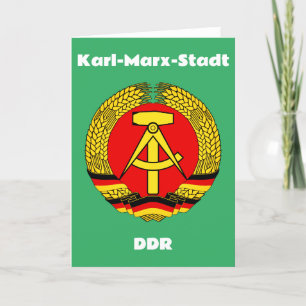 Tarjeta De Agradecimiento Karl Marx Stadt, República Democrática Alemana