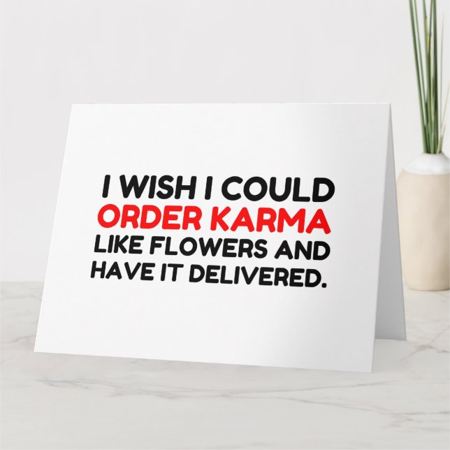 TARJETA DE AGRADECIMIENTO KARMA COMO FLORES CHISTE ENTREGADO (Anverso)