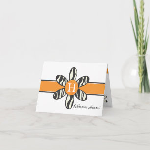 Tarjeta De Agradecimiento Katherine - cebra y naranja