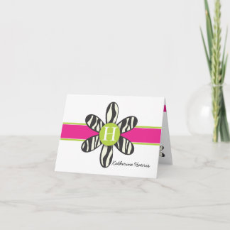 Tarjeta De Agradecimiento Katherine - Cebra y rosa caliente