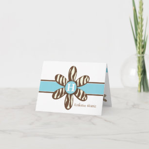 Tarjeta De Agradecimiento Katherine - cebra y turquesa de Brown