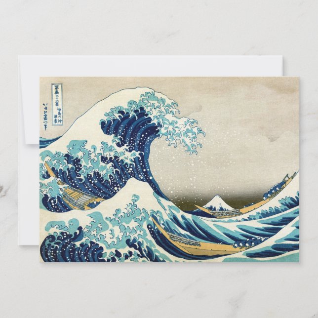 Tarjeta De Agradecimiento Katsushika Hokusai - La gran ola de Kanagawa (Anverso)