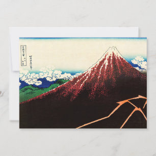 Tarjeta De Agradecimiento Katsushika Hokusai - Relámpagos debajo de la cima