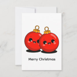 Tarjeta De Agradecimiento Kawaii Christmas – Minimal Holiday