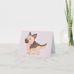 Tarjeta De Agradecimiento Kawaii German Shepherd Dog