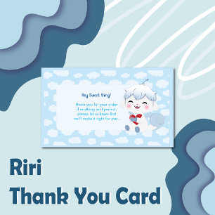 Tarjeta de agradecimiento Kawaii Riri para pequeña