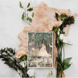 Tarjeta De Agradecimiento Kay Nielsen La imagen en el lago de los hatos