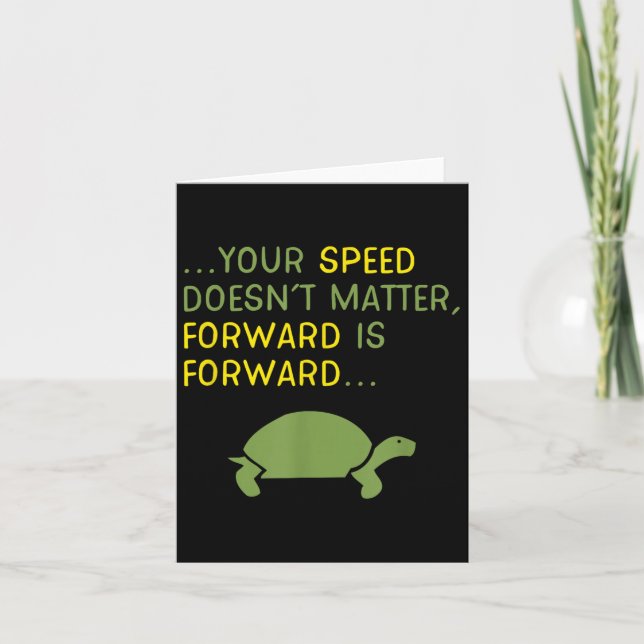 Tarjeta De Agradecimiento Keep Moving Forward Turtle - Sitive Motivational M (Anverso)