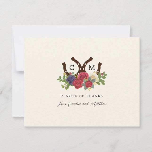 Tarjeta De Agradecimiento Kentucky Derby Inspired Boda (Anverso)