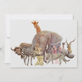 Tarjeta De Agradecimiento Kenya Safari Animals Notecard