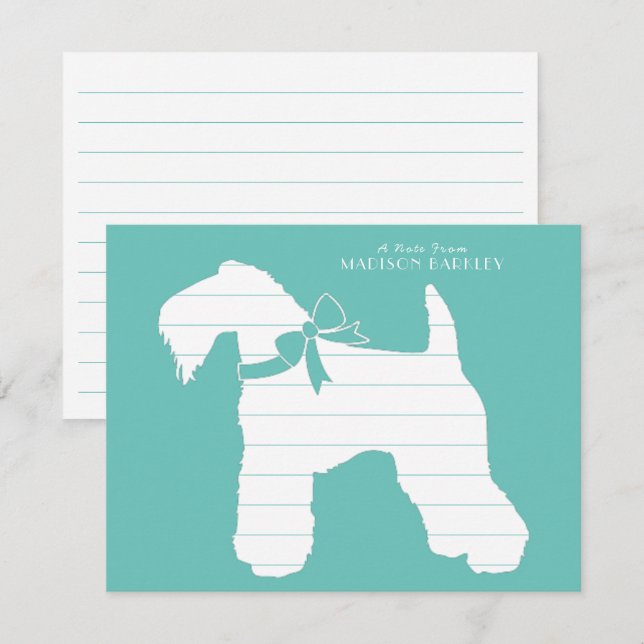 Tarjeta De Agradecimiento Kerry Blue Terrier Dog Puppy (Anverso / Reverso)