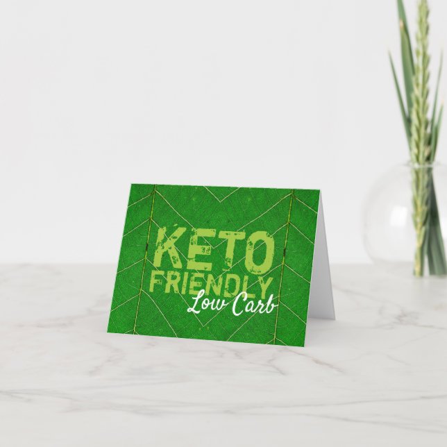 Tarjeta De Agradecimiento Keto Friendly Low Carb (Anverso)