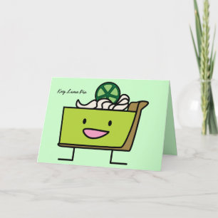 Tarjeta De Agradecimiento Key Lime Pie sour limón tarta de postre slice grah