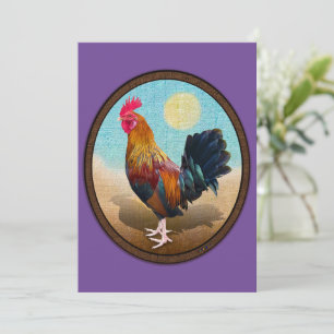 Tarjeta De Agradecimiento Key West - Gallo Gitano Óvalo Vintage