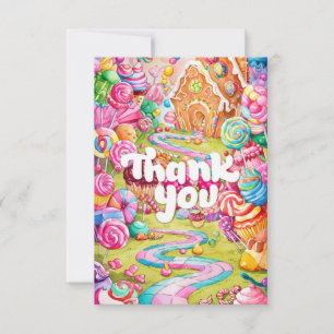 Tarjeta de agradecimiento Kids Children Candyland