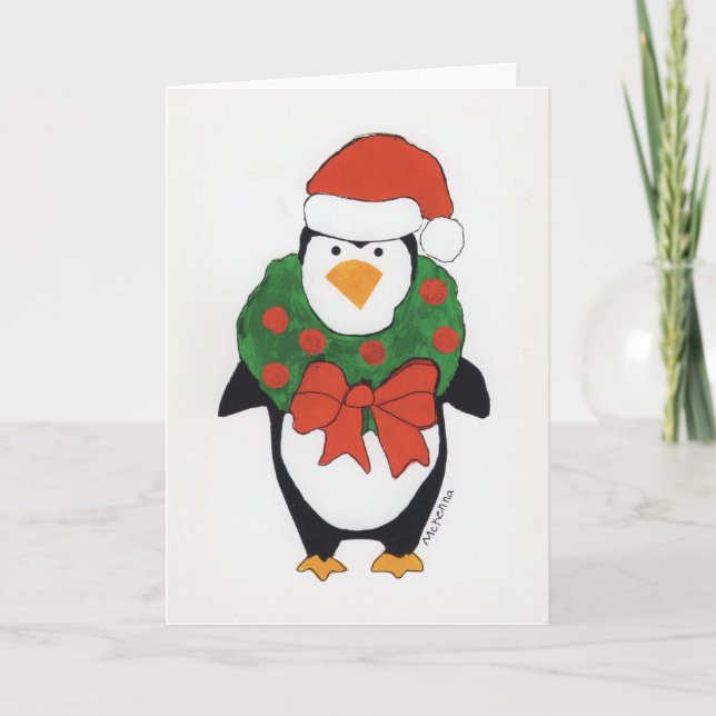 Tarjeta De Agradecimiento KidsArt para CHOC - Vacaciones en pingüino (Anverso)