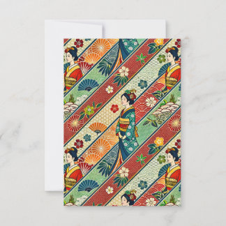 Tarjeta De Agradecimiento Kimono japonés