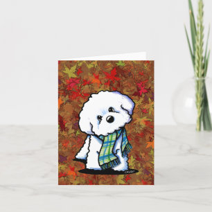 Tarjeta De Agradecimiento KiniArt Autumn Bichon Frise