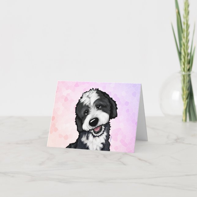 Tarjeta De Agradecimiento KiniArt Bernadoodle (Anverso)