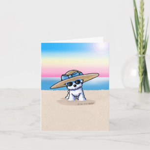 Tarjeta De Agradecimiento KiniArt Bichon Frise Playa