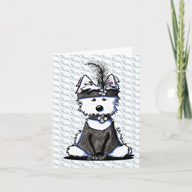 Tarjeta De Agradecimiento KiniArt Flapper Westie (Anverso)