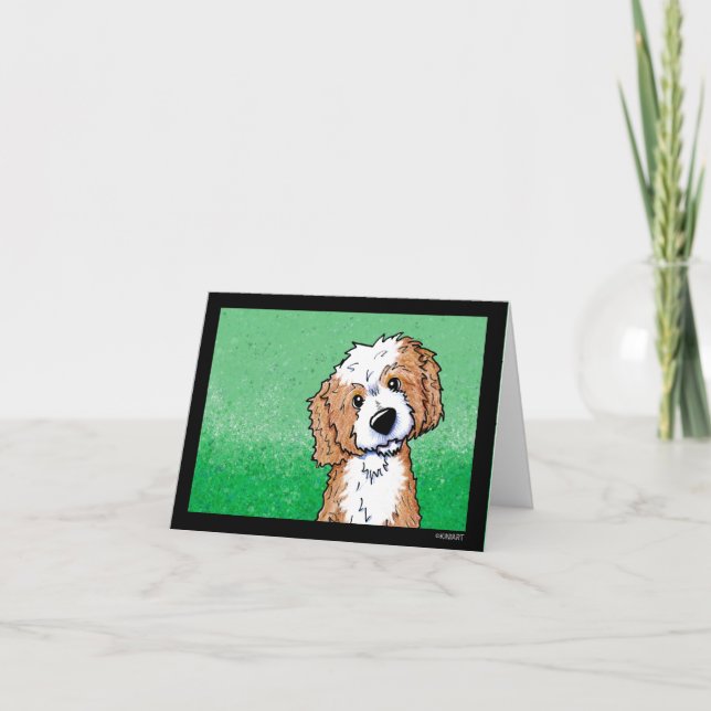 Tarjeta De Agradecimiento KiniArt Goldendoodle (Anverso)