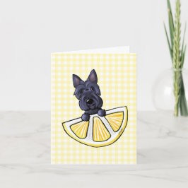 Tarjeta De Agradecimiento KiniArt Scottie Lemon Cream Gingham
