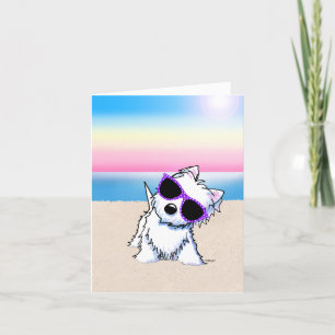 Tarjeta De Agradecimiento KiniArt Westie Beach personalizado