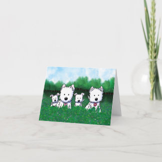 Tarjeta De Agradecimiento KiniArt Westie Family Note Card