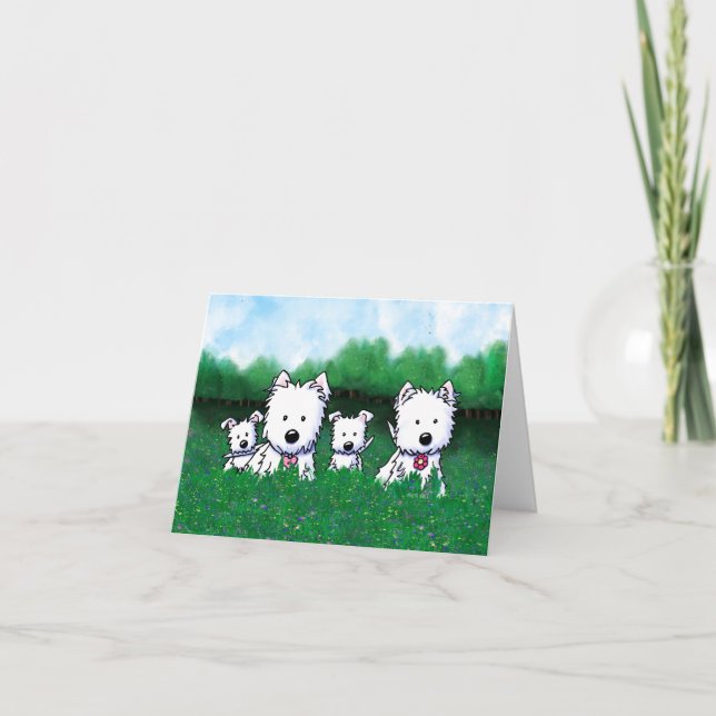 Tarjeta De Agradecimiento KiniArt Westie Family Note Card (Anverso)