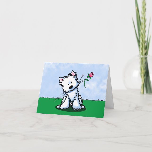 Tarjeta De Agradecimiento KiniArt Westie Terrier (Anverso)