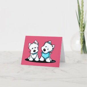 Tarjeta De Agradecimiento KiniArt Westie Terriers 