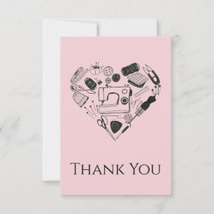 Tarjeta De Agradecimiento Kit De Costura En Forma De Corazón Costurera Amant