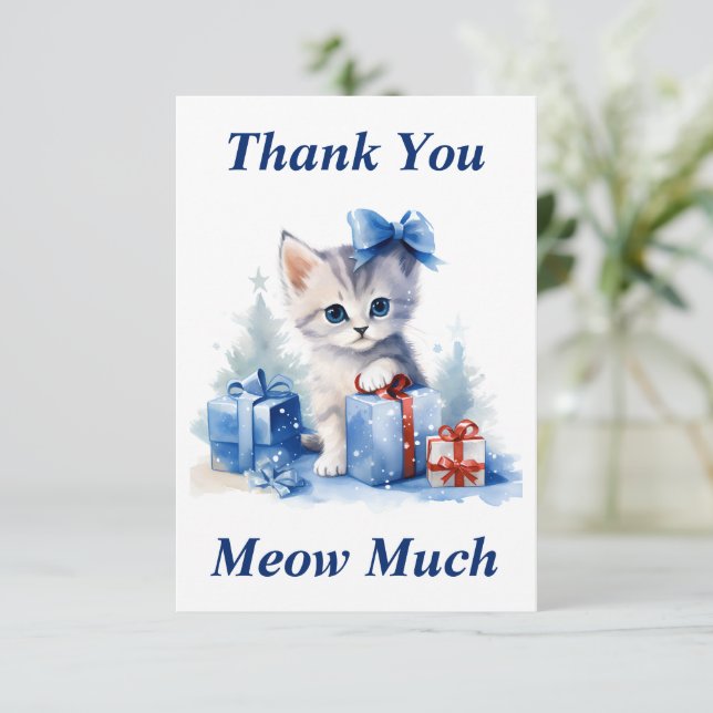 Tarjeta de agradecimiento Kitty (Anverso de pie)