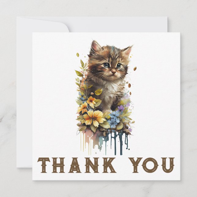 Tarjeta de agradecimiento Kitty (Anverso)