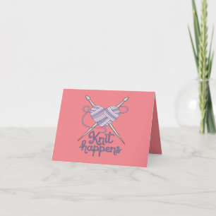 Tarjeta De Agradecimiento Knit Happens Funny Knitting Yarn Lover Design