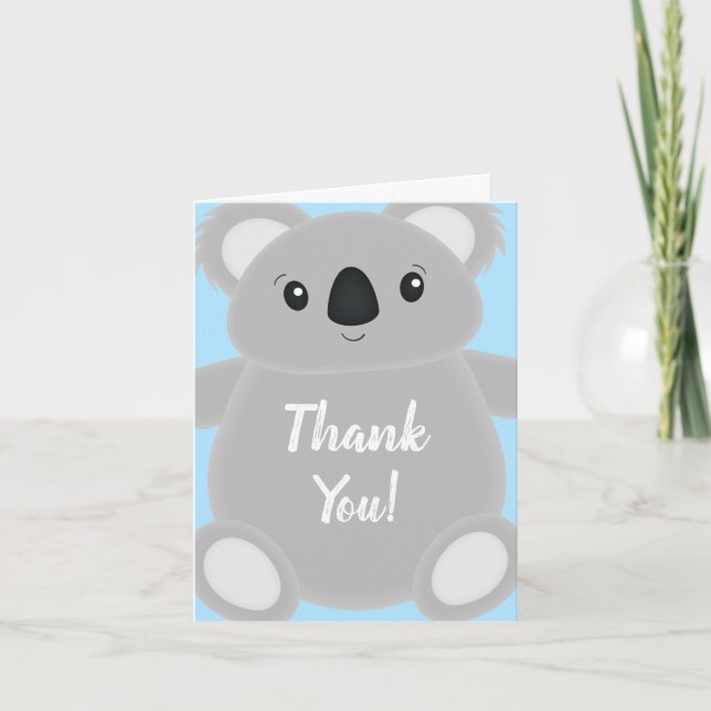 Tarjeta De Agradecimiento Koala Bear Baby Shower (Anverso)